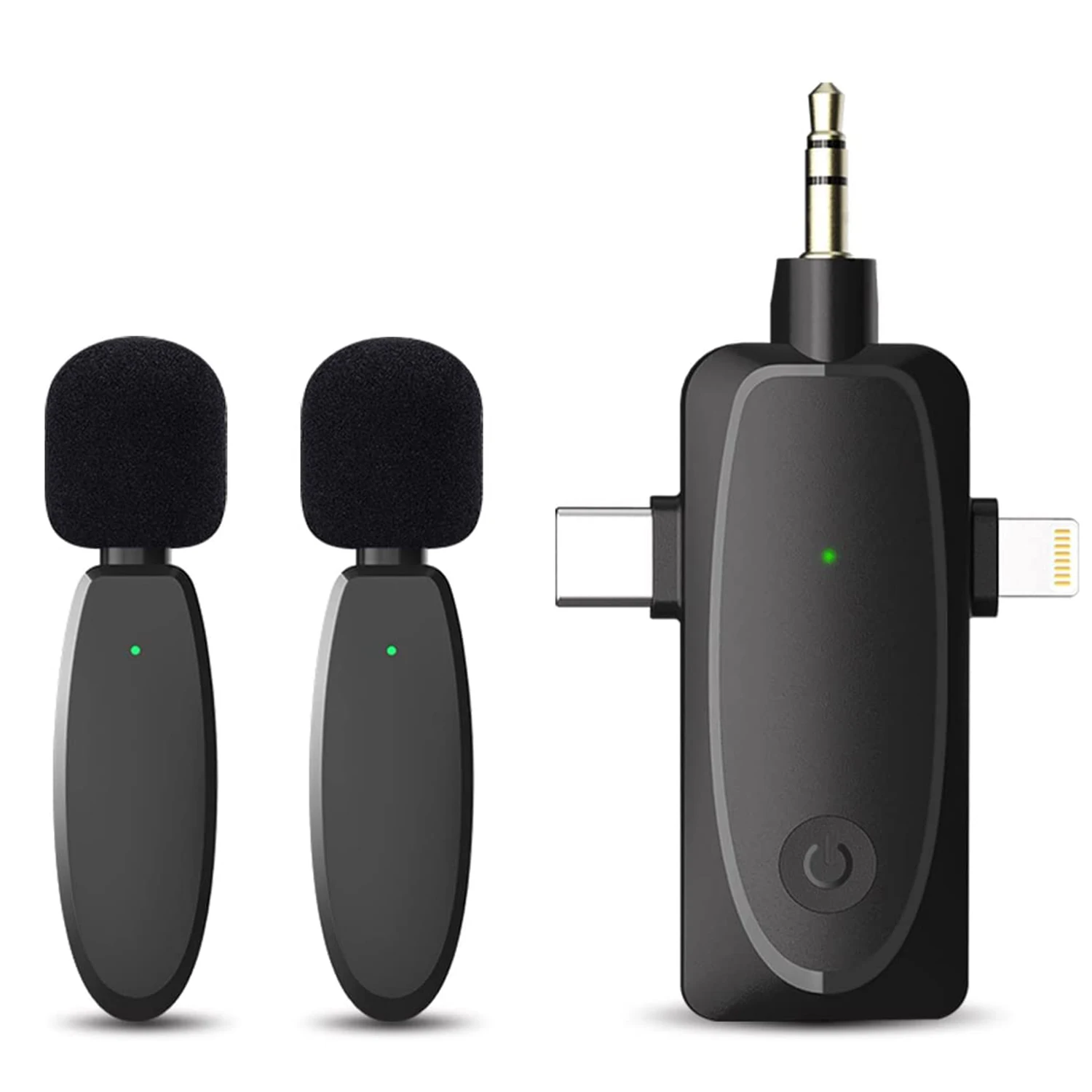 

Беспроводной петличный микрофон 3 в 1 для iPhone Android 2,4G, беспроводные двойные микрофоны для записи видео интервью