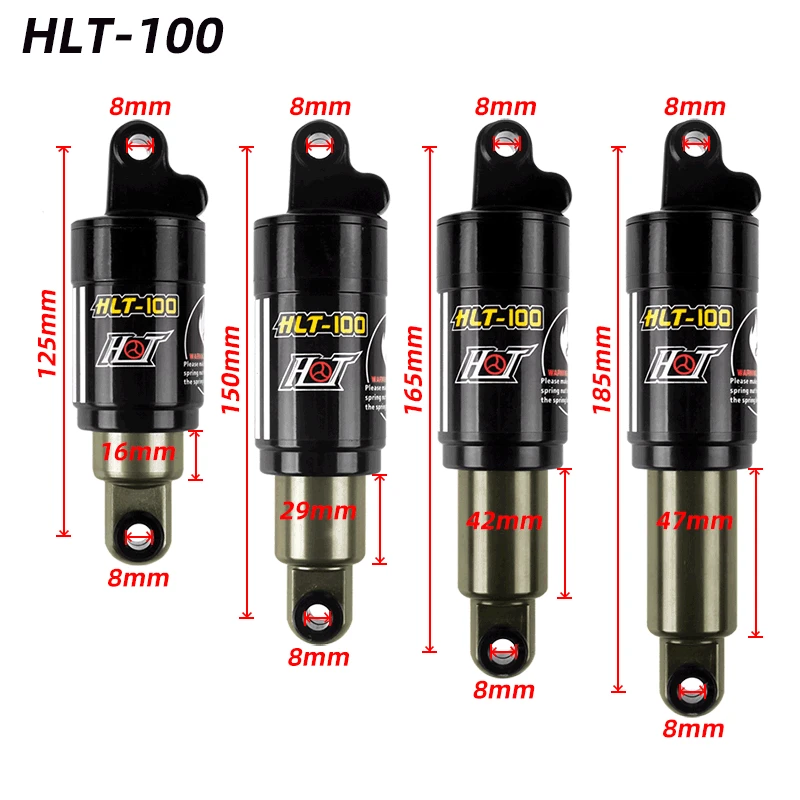 

HLT-100 125mm*850bl 150mm*1000bl Bicycle Oil Spring Shock Absorber Mountain Shock Absorber Road Mountain Bike Shock Absorber