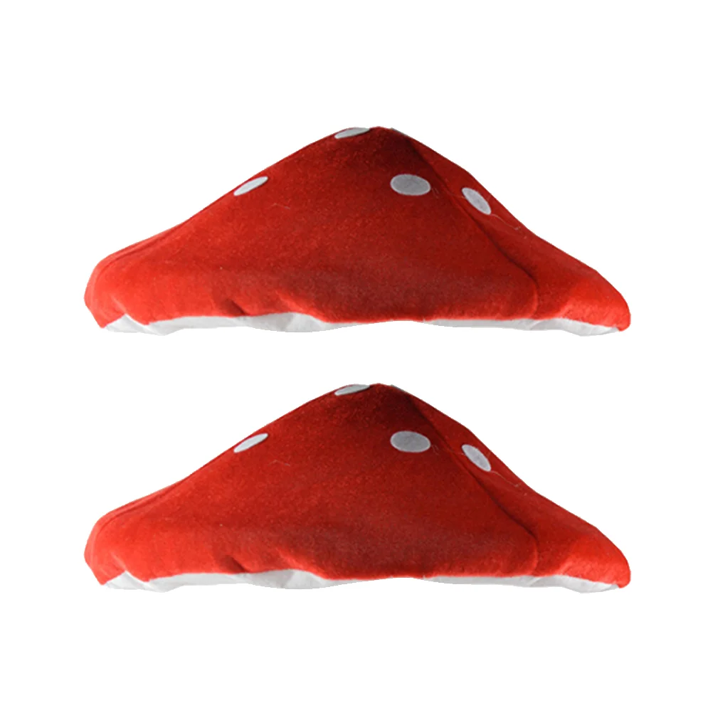

2Pcs Plush Mushroom Hat Toad Hat Funny Cap Vintage Painter Hat Creative Costume Party Ornaments for Festival Decor Kids White