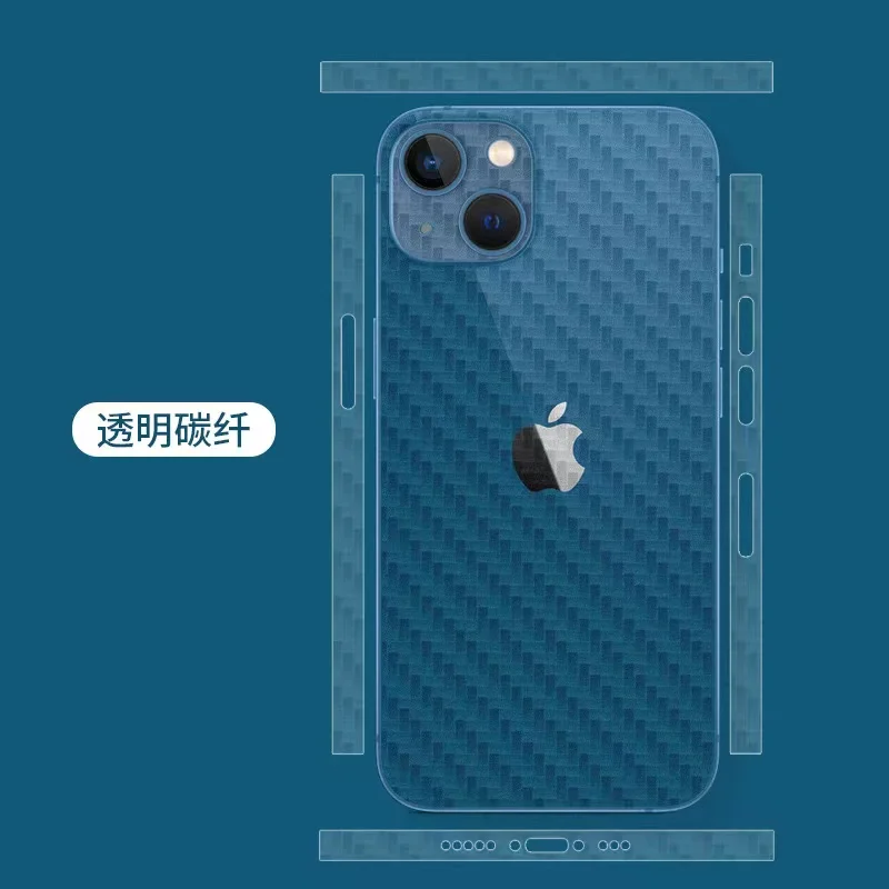 

For Apple iPhone 14 12 13 Mini iPhone13 Pro Max Full body Back Cover Decal Skin 3D Carbon Fiber Rear Protective Sticker Film