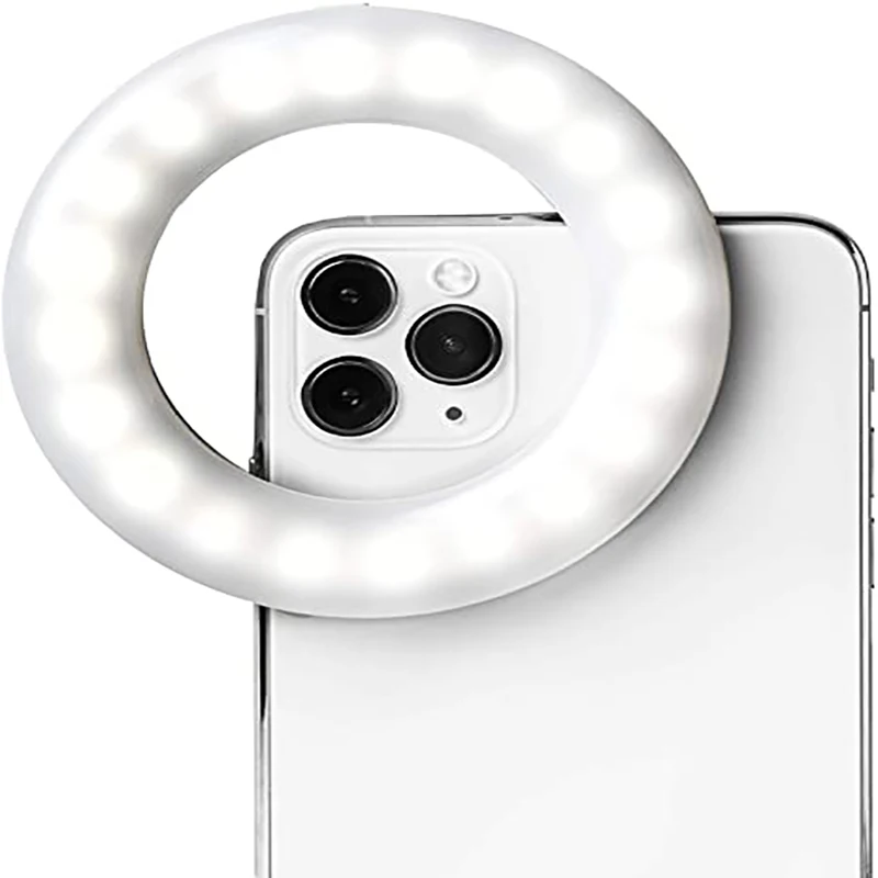

Selfie Ring Light Rechargeable for iPhone, Android, and Laptop Camera Photography and Videography