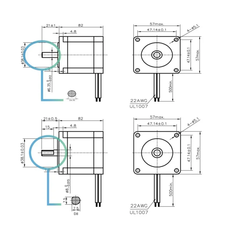 Новейший шаговый двигатель с ЧПУ NEMA 23 57x82 мм 3A 2 Нм D = 8 6 35 315 унций Nema23