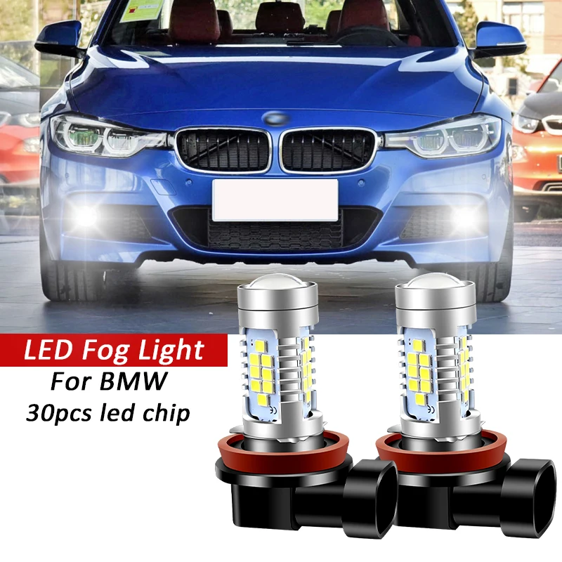 2X H8 H11 светодиодные лампы для противотуманных фар 1200LM 6000K белый для BMW E92 F34 F31 F33 F83 F32 F82 F36 F10 F21 F45 F23 F22 F87 F46 F30 F80 E93