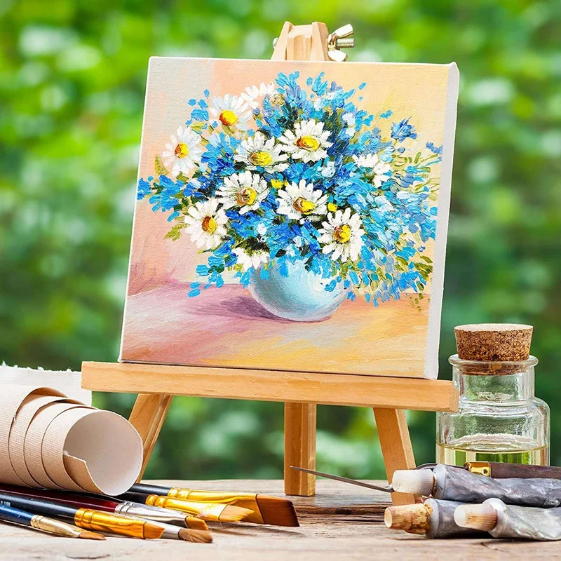 10 PCS Wood Easels 9.4Inches Tall Tabletop Display Wooden Canvas Stand DIY Art Craft For Artist Adults Students |