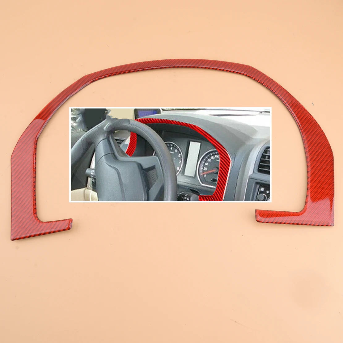 

Red Carbon Fiber Car Dashboard Instrument Panel Trim Cover Frame Sticker Fit for Honda CR-V CRV 2007 2008 2009 2010 2011 LHD