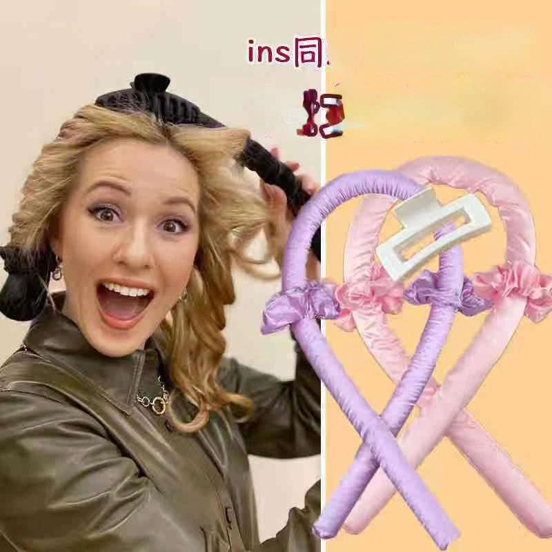 

Heatless Curling Rod Headband No Heat Silk Curls Ribbon Hair Rollers Sleeping Soft Headband Lazy Hair Curlers Hair Styling Tools