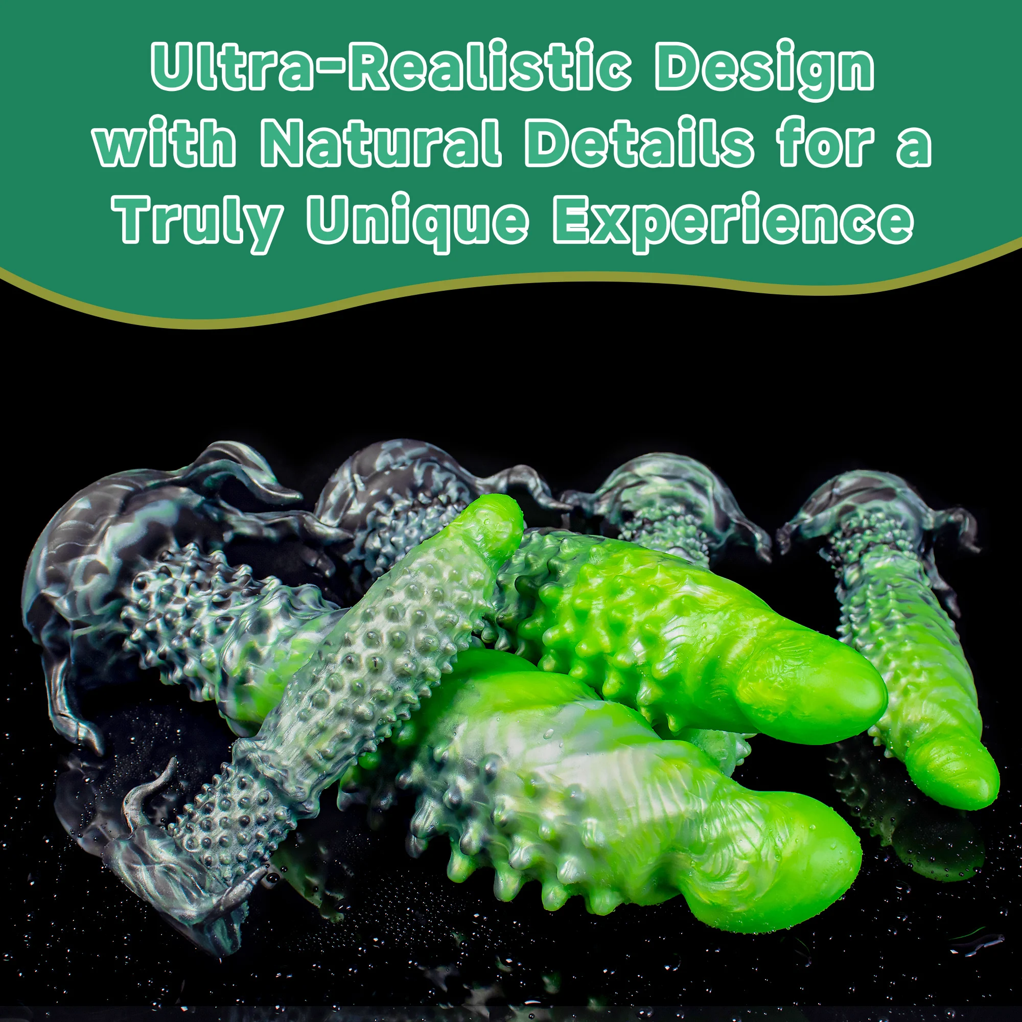 Oieffur зеленый фаллоимитатор товары для взрослых с присоской пенис анальные