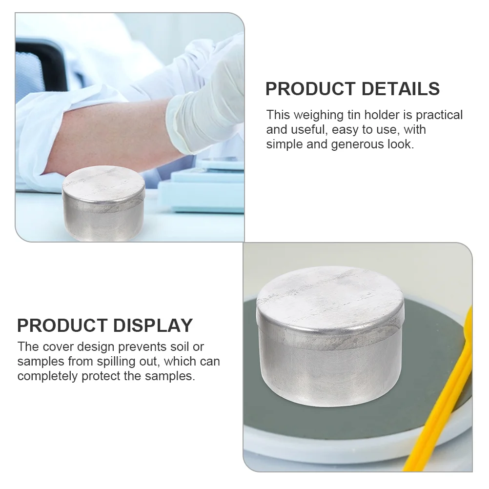 

2pcs Aluminum Weighing Boxes Sampling Weighing Jar Soil Weighing Holder