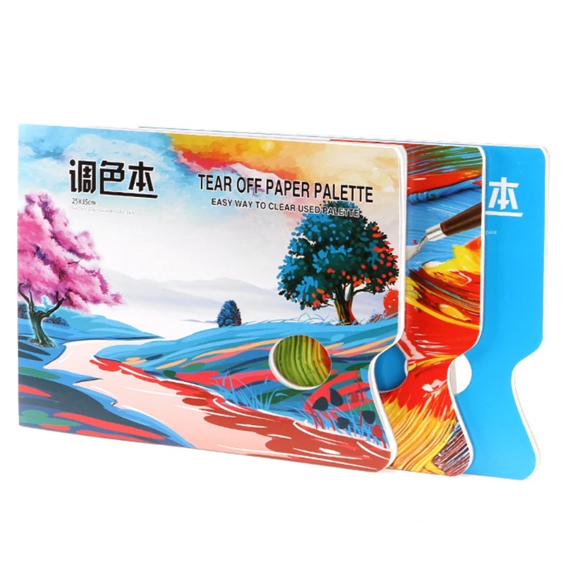 

New Portable Disposable Palettes Paper Pad for Oil Acrylics Gouache 30 Sheets/Pad Bleed-Proof White Paint Mixing