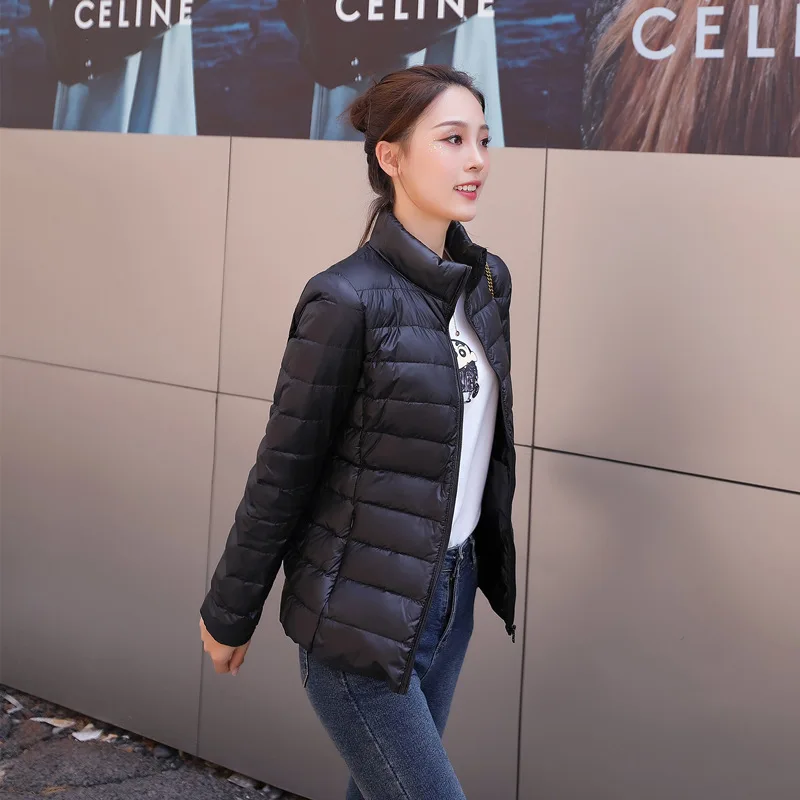 New Fashion Warm Light Short Down Coat Women Solid Colors Zipper Oversized Hooded Jackets Autumn Witner Casual Commute Overwears