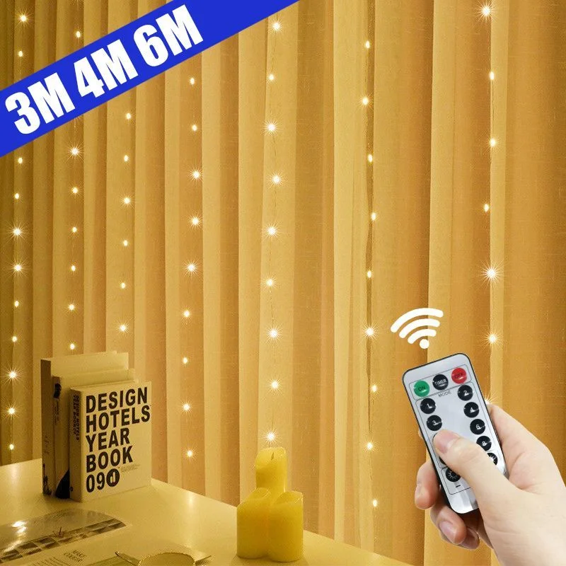 

3/4/6M USB Festoon LED String Light 8 Mode Remote Christmas Fairy Garland Curtain Light Decor For Home Holiday Decorative Lamp