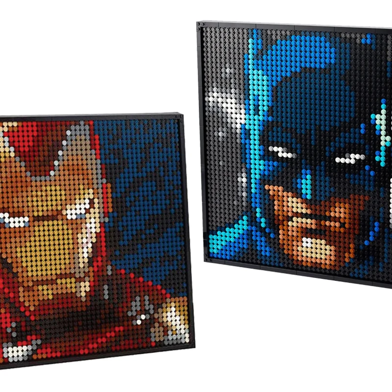 

Marvel Iron Man Superheroes Batman Pixel Art Mosaic Building Blocks Toys DIY Bricks Christmas Gifts for Kids Children Adult