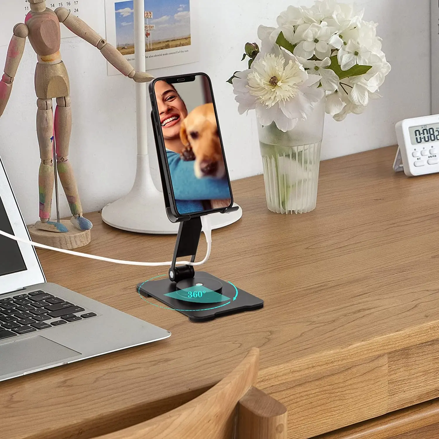 Adjustable Phone Stand Portable Cell Phone Stand for Desk Aluminum Metal Phone Holder For Iphone Tablet Travel Desk Accessories