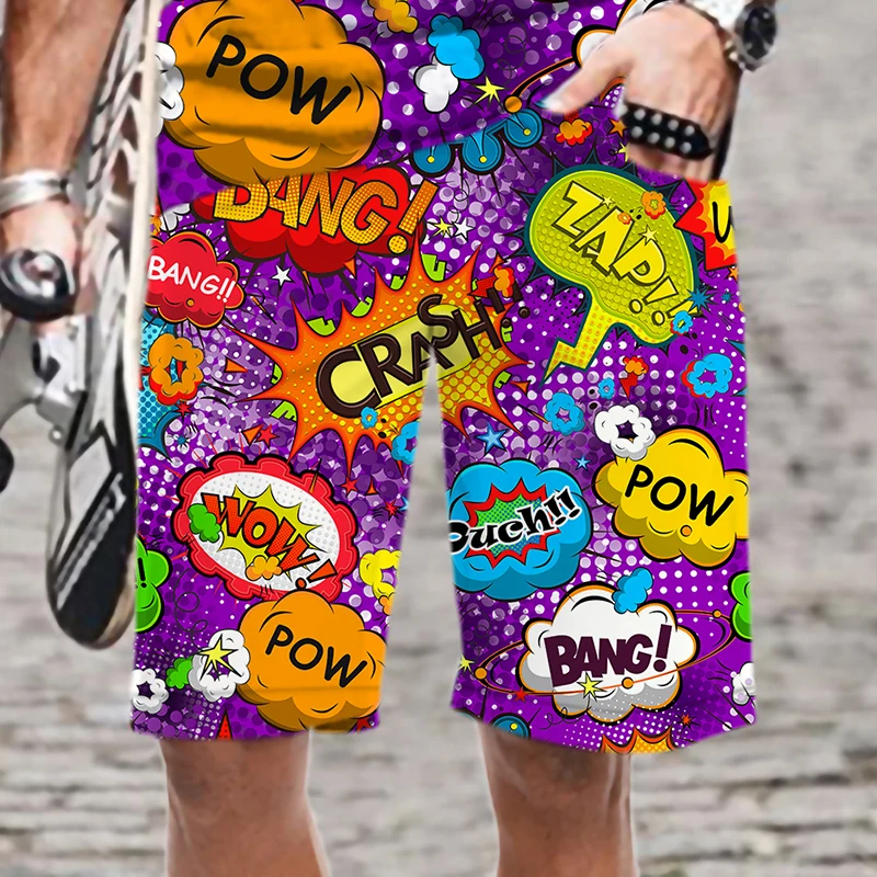 Мужские пляжные шорты 3D Boom С персонализированным рисунком плавки мужские летние