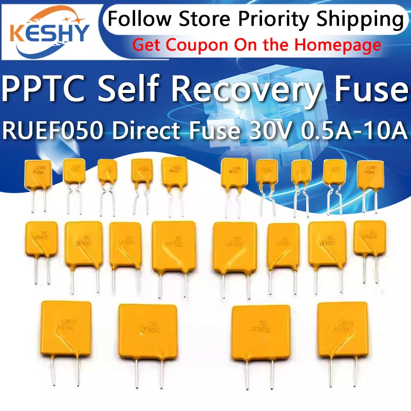 

5 шт. DIP PPTC самовосстанавливающийся предохранитель RUEF050 Прямой предохранитель 30 В 0,5 А-10 А RUEF090 RUEF100 0,5 А 0,75 А 0,9 А 1,1 А 1,35 А 1,6 А 1,85 А 2 А 10 А