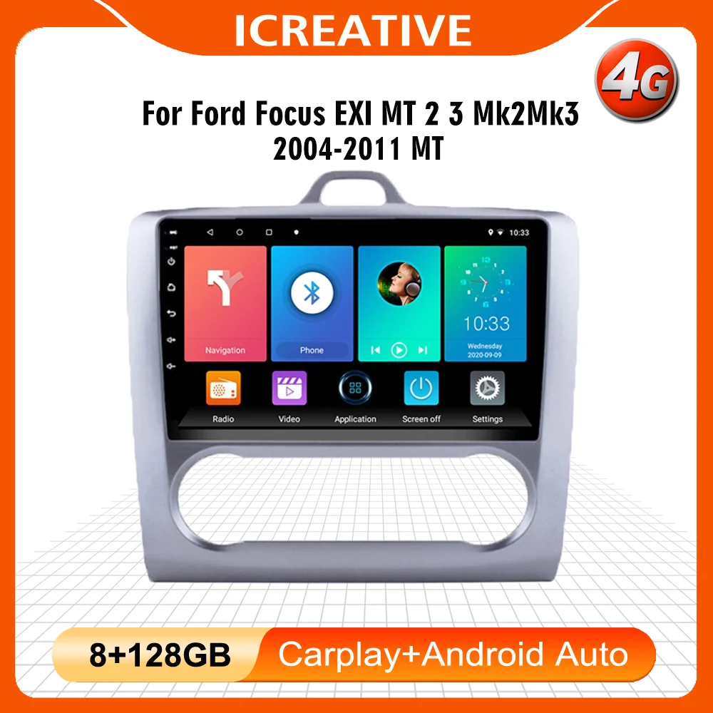 Для Ford Focus EXI MT 2 3 Mk2 2004-2011 9 дюймов Android 4G Carplay Din Автомобильный мультимедийный плеер