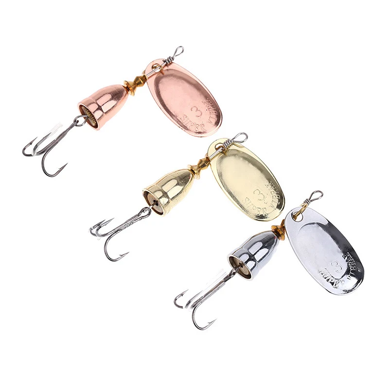 

Blade Rotating Spinner Metal Lure Brass Hard Artificial Spoon Bait Copper Freshwater Creek Trout Fishing Tackle