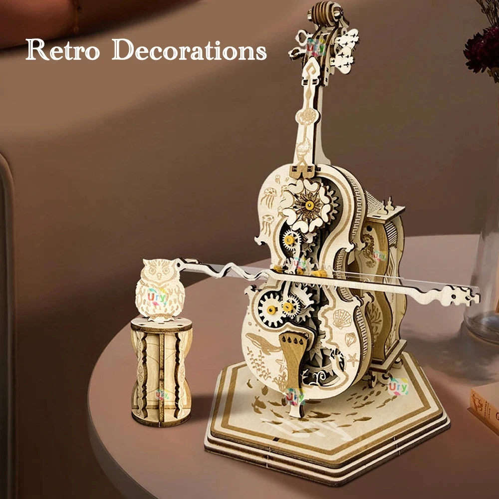 3D деревянная головоломка ретро скрипка сделай сам расширенная сборка