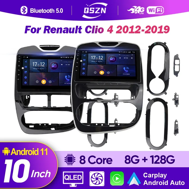 Автомагнитола на Android 13 для Renault Clio 4 2012-2019 видео мультимедийный плеер стерео аудио