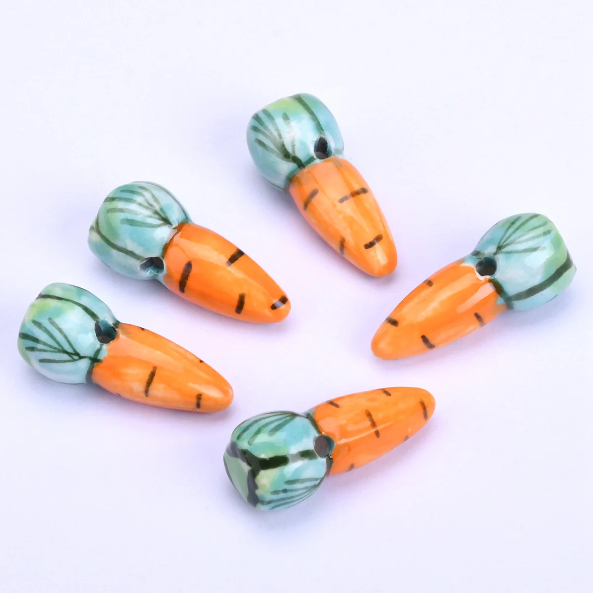 5 шт. морковь 26x11 мм керамические фарфоровые бусины ручной работы для