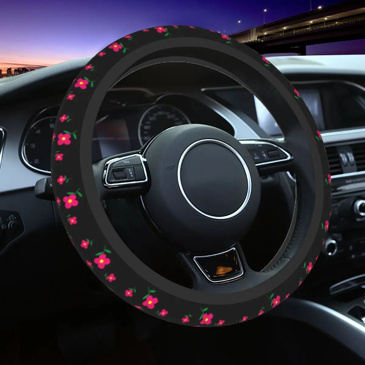 

Cute Flower Car Steering Wheel Cover 38cm Soft Auto Steering Wheel Protector Fashion Car-styling Interior Accessories