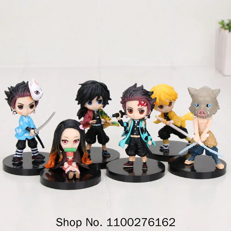 

6pcs/1set Anime Demon Slayer Kimetsu No Yaiba Figure Q Posket Kamado Tanjirou Kamado Nezuko Agatsuma Figure Toys 6cm