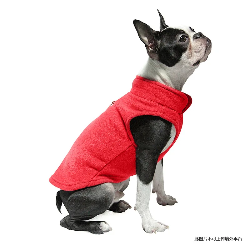 Pet Supplies Pet Dogs Small Dogs Clothes Vest Fleece Comfortable Warmth Thickened Solid Color Traction Vest
