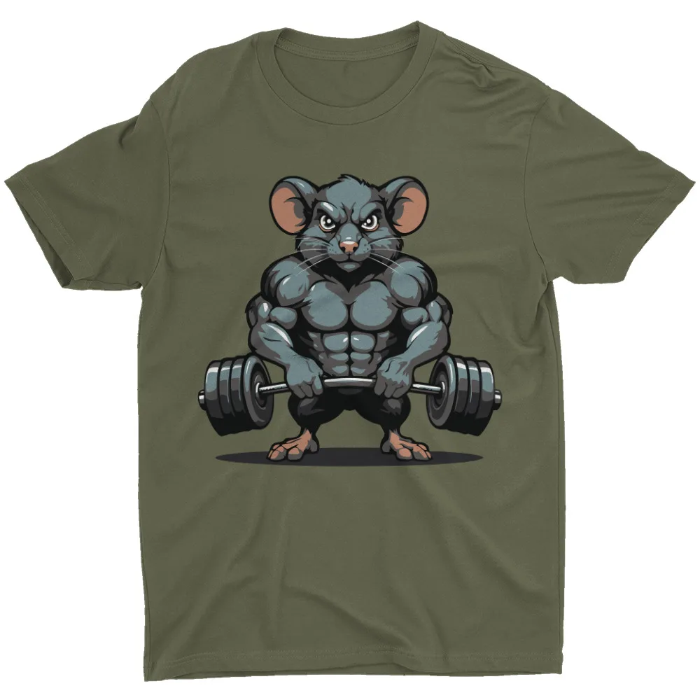 Футболка мужская для занятий спортом мышечная тенниска с изображением крысы