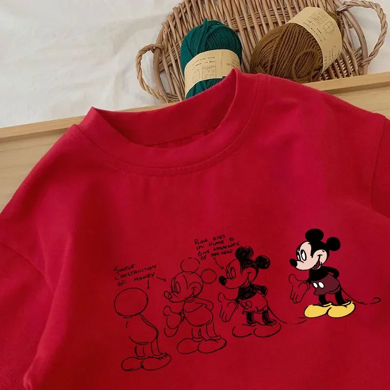 Детская Хлопковая футболка с Микки Маусом новинка весенне-летнего сезона