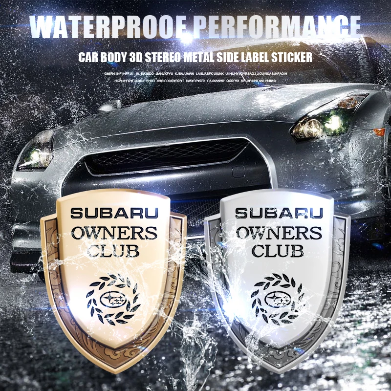 

Luxury 3D Metal Shield Emblem Badge Car Sticker Decals Decorative Accessories For Subaru Forester Legacy XV BRZ WRX