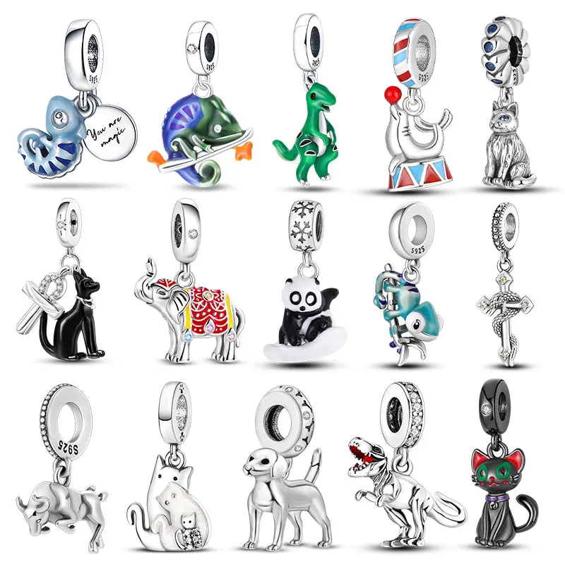 

Hot selling jewelry 100% 925 silver animal series chameleon suitable for Pandora bracelet beads creative diy jewelry