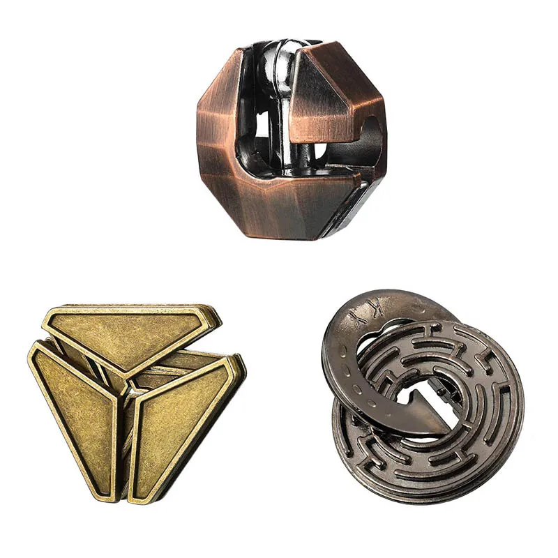 Металлический Набор Головоломок С Лабиринтом Из 3-х Разблокированных Игрушек IQ