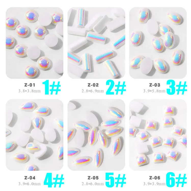 AAAA класс 3-6 мм Жемчуг Южная Корея яркий AB Разноцветный жемчуг 100 шт лучший дизайн ногтей Блестящий Жемчуг украшения для ногтей