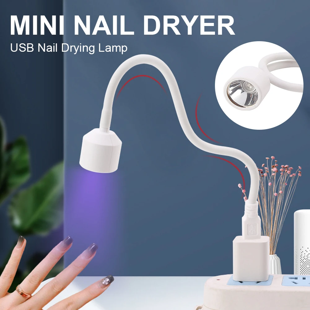 

6W Mini Portable Nail Dryer USB Nail Drying Lamp Single Finger Dryer For Gel Polish UV LED Nail Lamp Manicure Tool