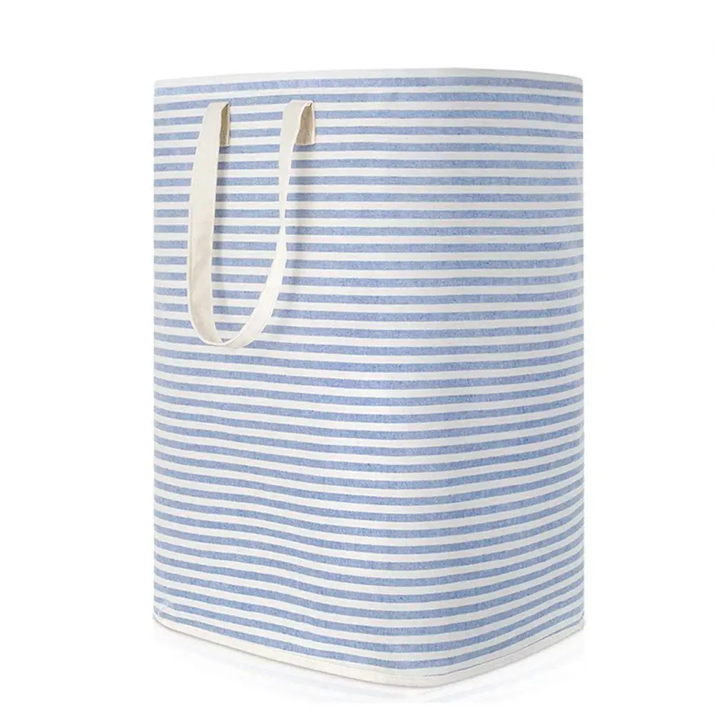 

2022 72l Large Household Laundry Basket Moisture-proof Foldable Striped Laundry Hamper For Clothes Toys