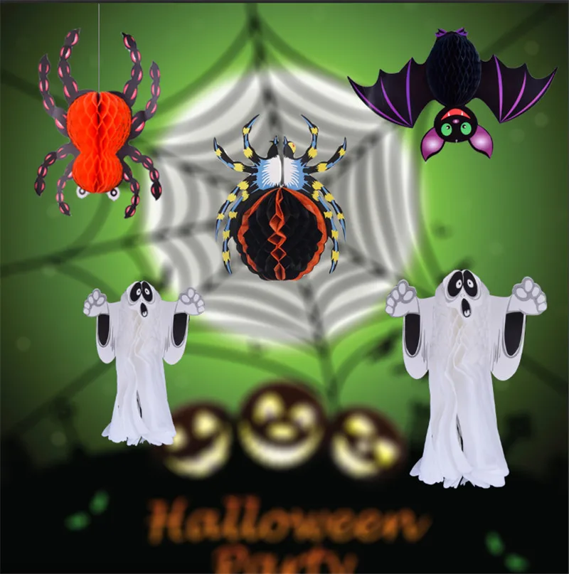 

Halloween Decoration Bar Ktv Supplies Props Funny Ghost Witch Spider Bat Charms Hangings Big Lantern