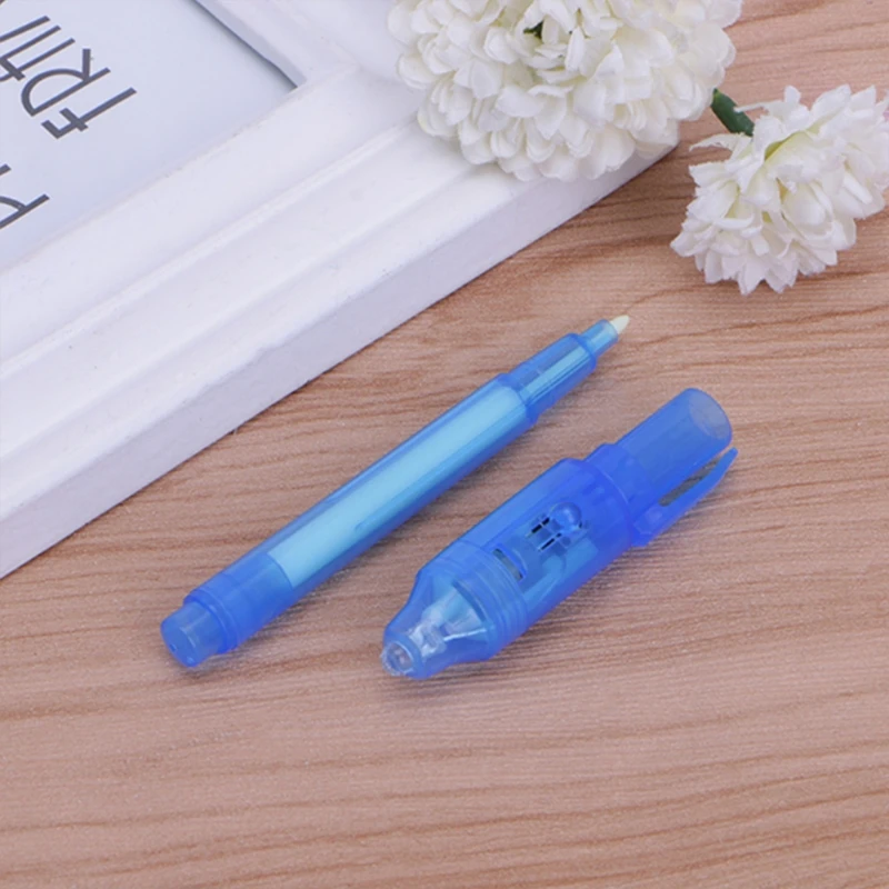 

6 шт./компл. невидимая чернильная ручка со встроенным УФ светильник светом волшебный маркер для безопасного использования ручки