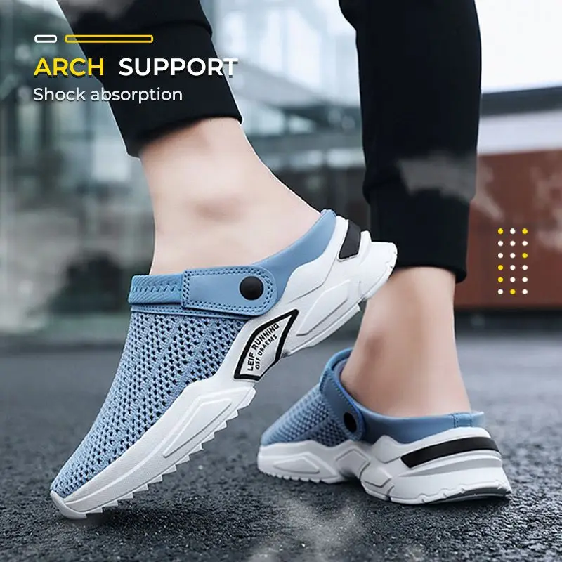 Men’s Orthopedic Hollow-out Summer Sandals Summer Beach Sandals Ladies Clogs Slipper Men Flat Anti-Slip Flip Flops for Men