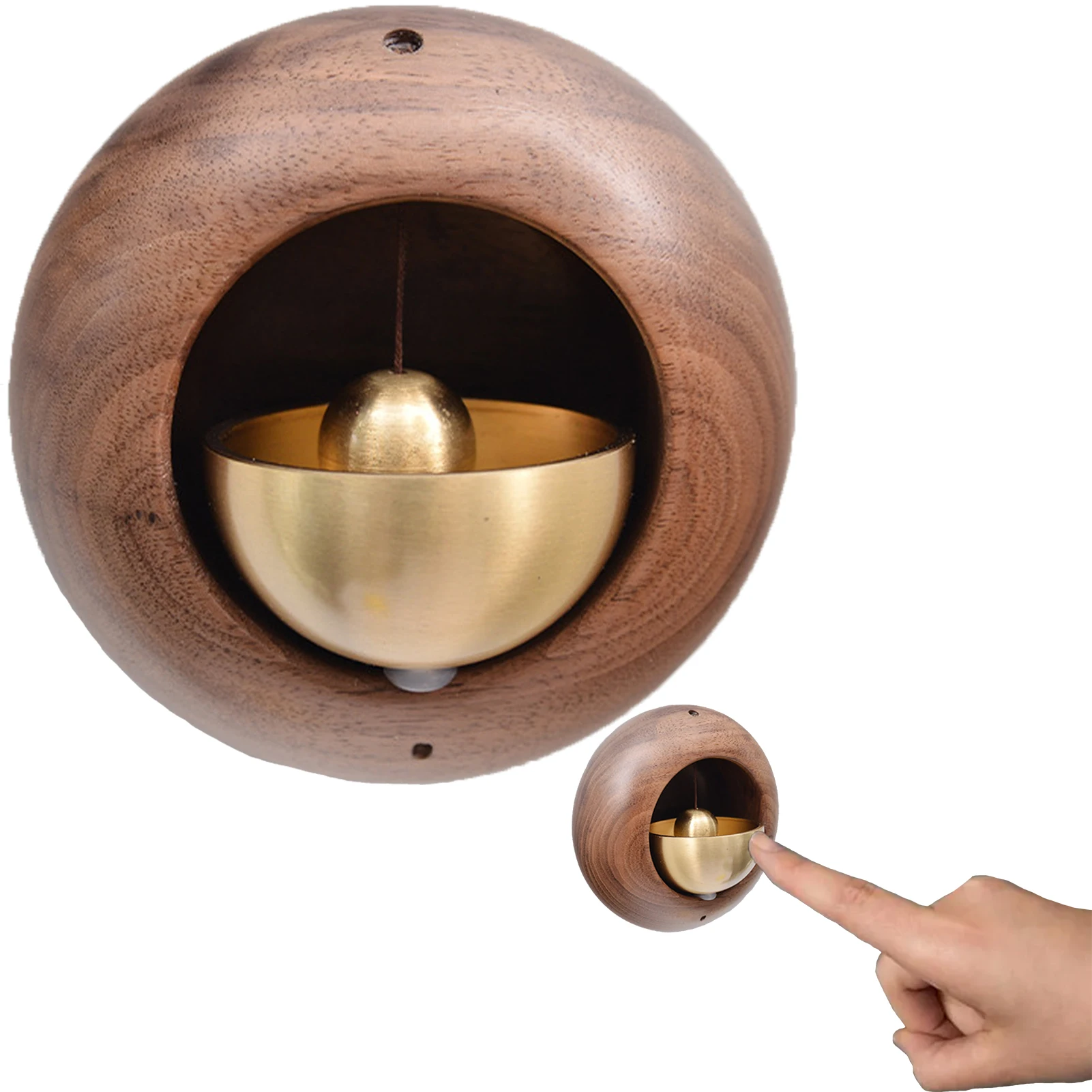 

Decorative Wood Bell Small Round Egg Shape Door Entry Bell Round Shape Wood Doorbell With Brass Bell