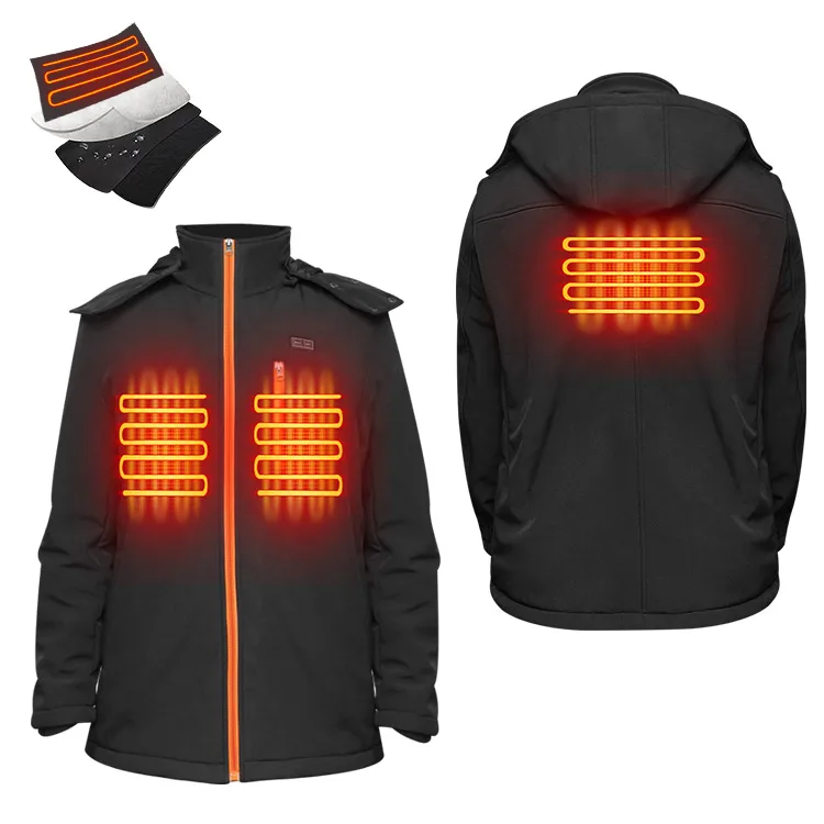 Зимняя мужская куртка с подогревом 7 4 В аккумуляторная батарея подогрев спины