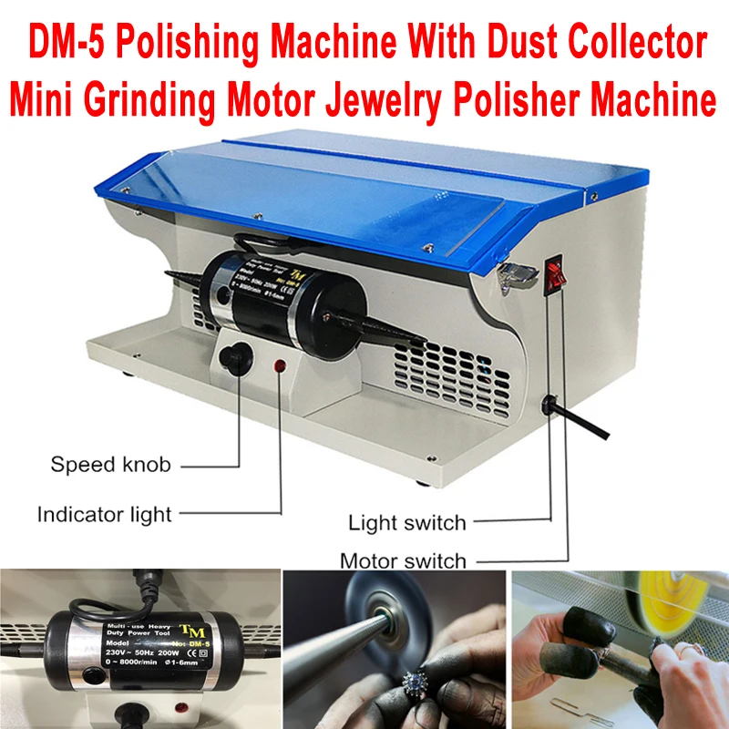 LY DM-5 Polishing Machine With Dust Collector Mini Grinding 