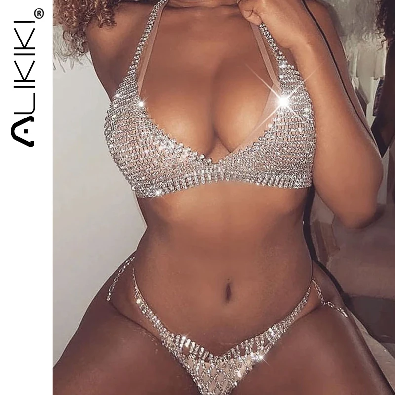 

Сексуальные стразы, комплект нижнего белья, чувственные женские открытые прозрачные дамские Эротические комплекты нижнего белья, бюстгаль...