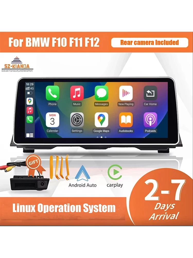 

12,3 "1920*720 HD автомобильный мультимедийный сенсорный экран для BMW 5 серии F10 F11 F12 Android Auto NBT CIC система беспроводной Carplay