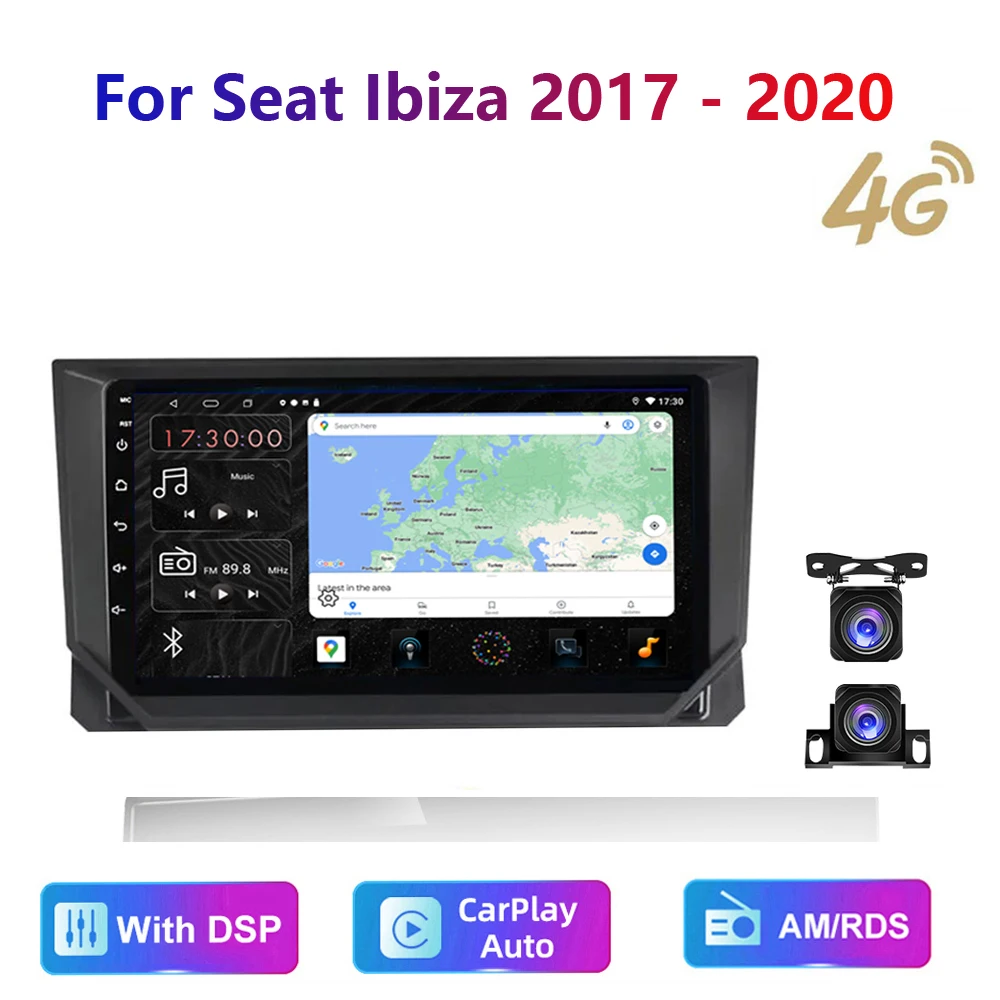 

HD multimedia head unit For Seat Ibiza 2017-20 Car Stereo Radio Android video GPS Carplay 4G AM/RDS/DSP