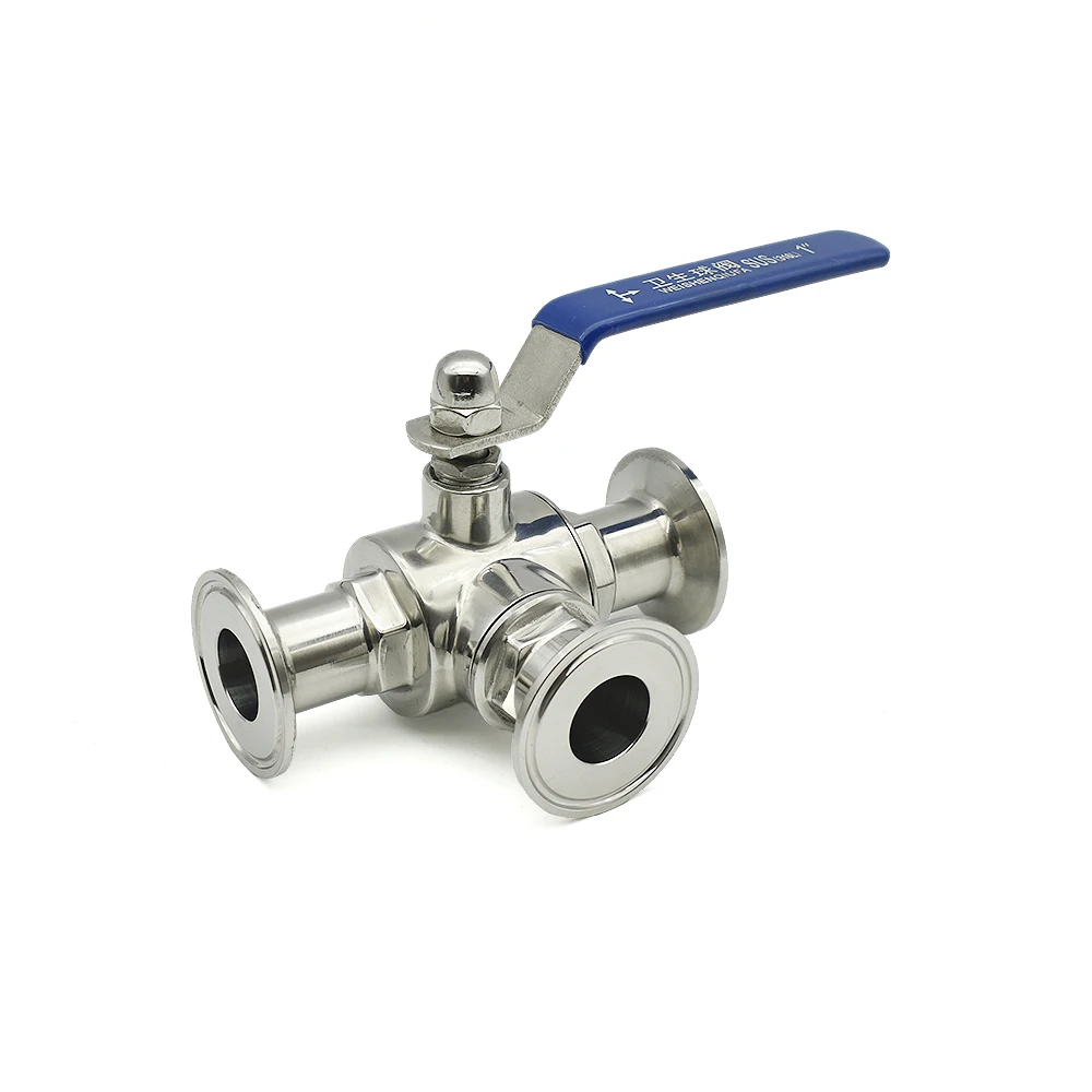 Санитарный 3-ходовой шаровой клапан из нержавеющей стали SS304