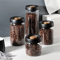 coffee bean vacuum sealed jar glass tea box storage container food grade moisture proof storage bottle cereal dispenser kitchen