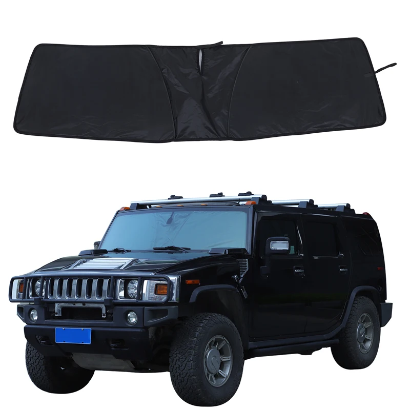 

Для Hummer H2 H3 2003-2009 Автомобильный Стайлинг Серебряный автомобильный передний ветровой козырек от солнца Автомобильная защита от солнечной батареи автомобильные аксессуары