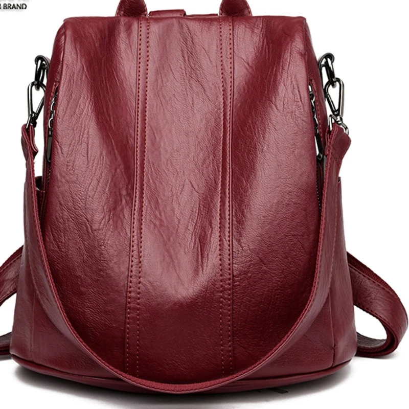 

Women Waterproof Anti-theft Leather Backpacks Bags For Girls Female Shoulder Bag Multifunction Traveling Backpack