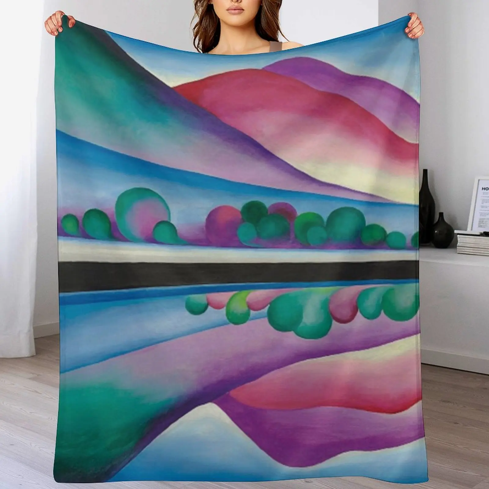 Одеяло Georgia O'Keeffe Lake George Reflection теплое зимнее детское одеяло