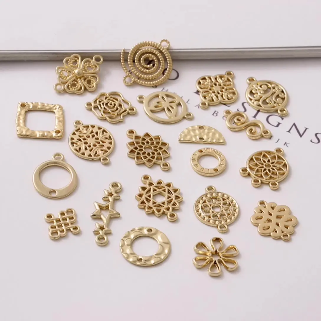 

10pcs Gold Color Earrings Connectors Stainless Steel Round Irregular DIY Earrings Back Earrings Setting for Jewelry Making
